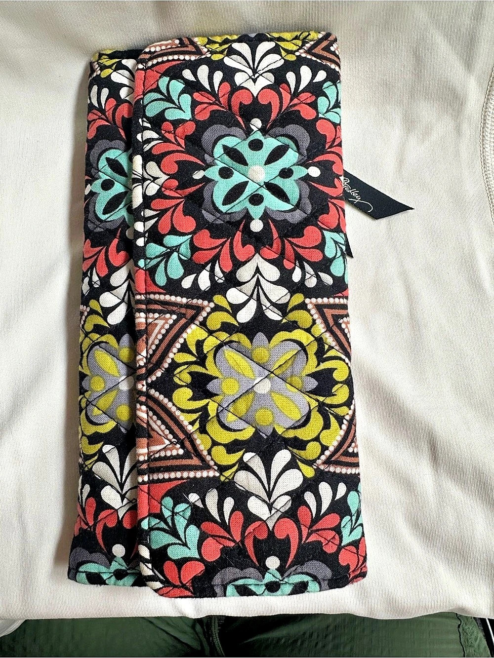 Vera Bradley Floral Zip Around Wallet Black & Red